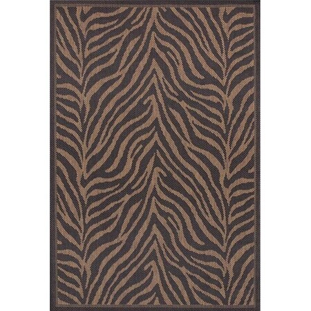 Couristan Couristan 15140121018037T 2 x 3 ft. 7 in. Recife Zebra Rug - Black & Cocoa 15140121018037T